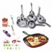 9 Pc Stainless Steel Cookware Set + 6 Kitchen Tools + Grill Pan 28 Cm