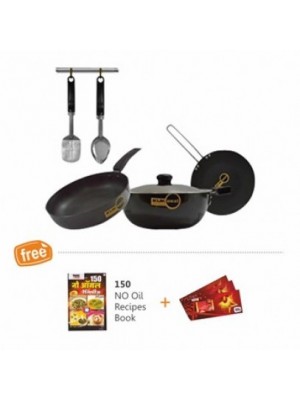 6 Piece Induction Based Hard Anodised Cookware Set